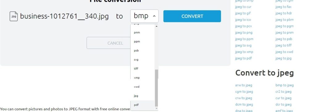 convert jpg to pdf adobe