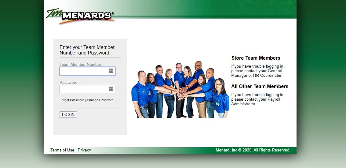 TM MENARDS LOGIN