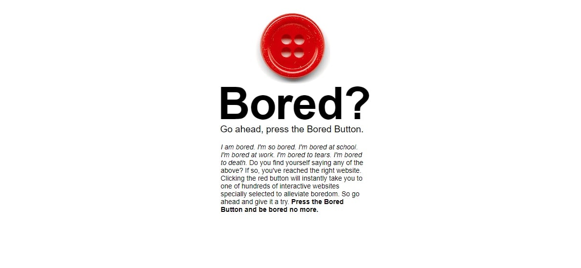 im bored red button