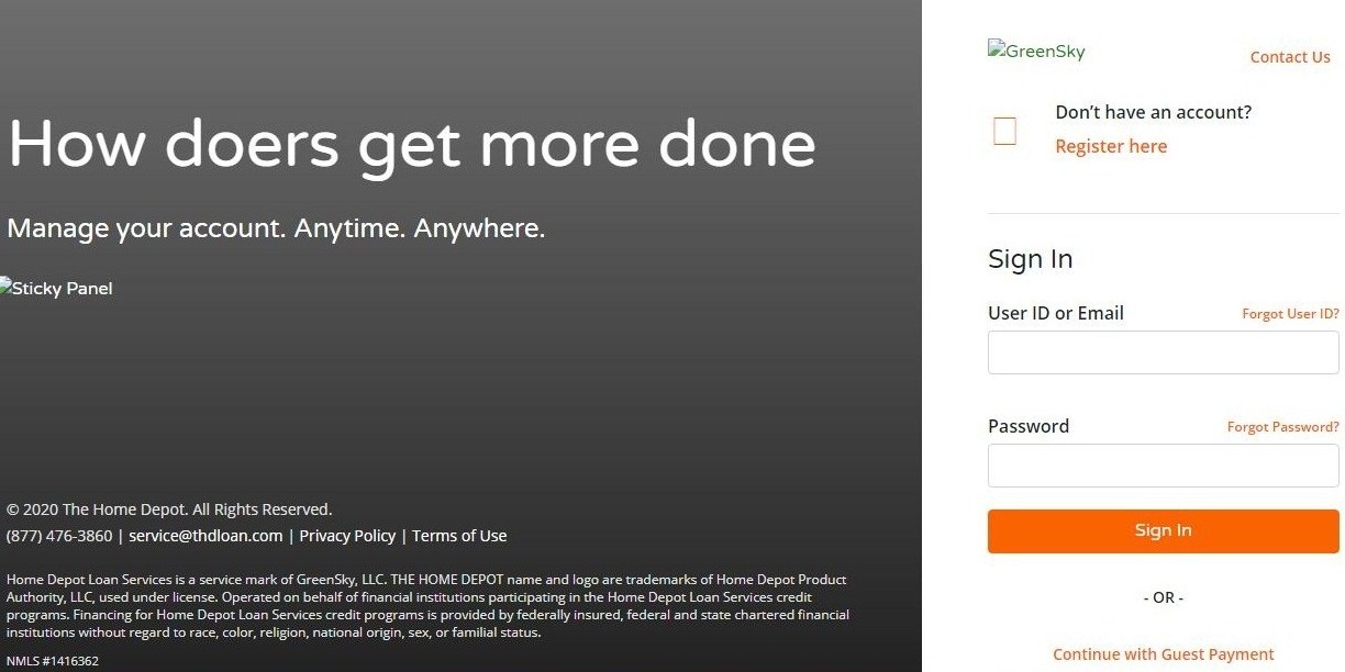 How To Login to Home Depot Project Loan Card?