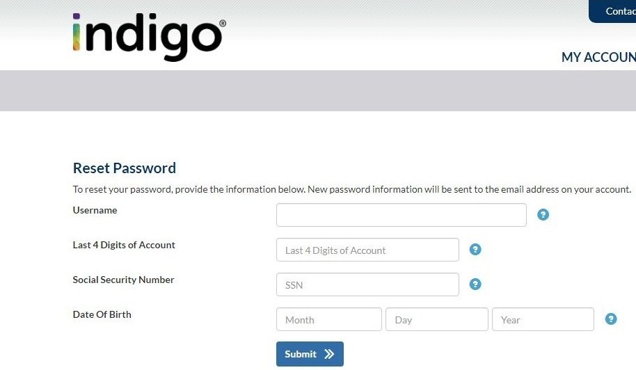 How To Reset Your Password In Indigo Credit Card