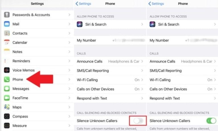 How to Turn on Silence Unknown Potential Callers for iOS