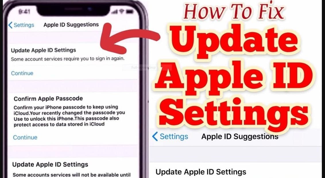 iphone update apple id settings