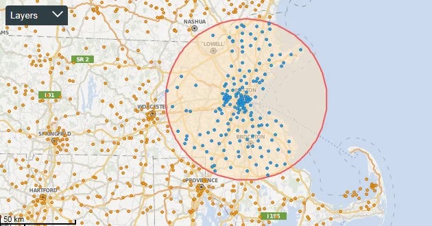 Steps to create your first distance radius map-