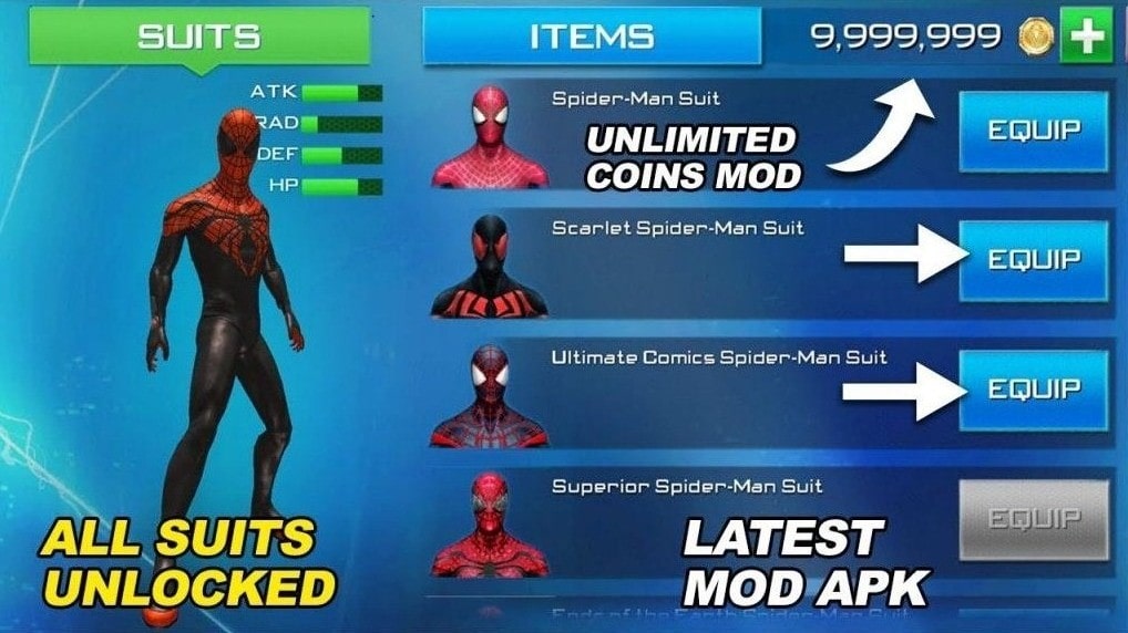 Download the Amazing Spider-Man 2 MOD APK All Suits Unlocked + OBB + Unlimited Money Offline