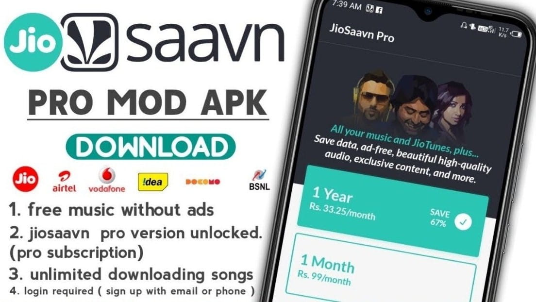 Download JioSaavn Pro MOD APK (Unlimited Caller Tune, Premium Unlocked) Free Latest Version 2022
