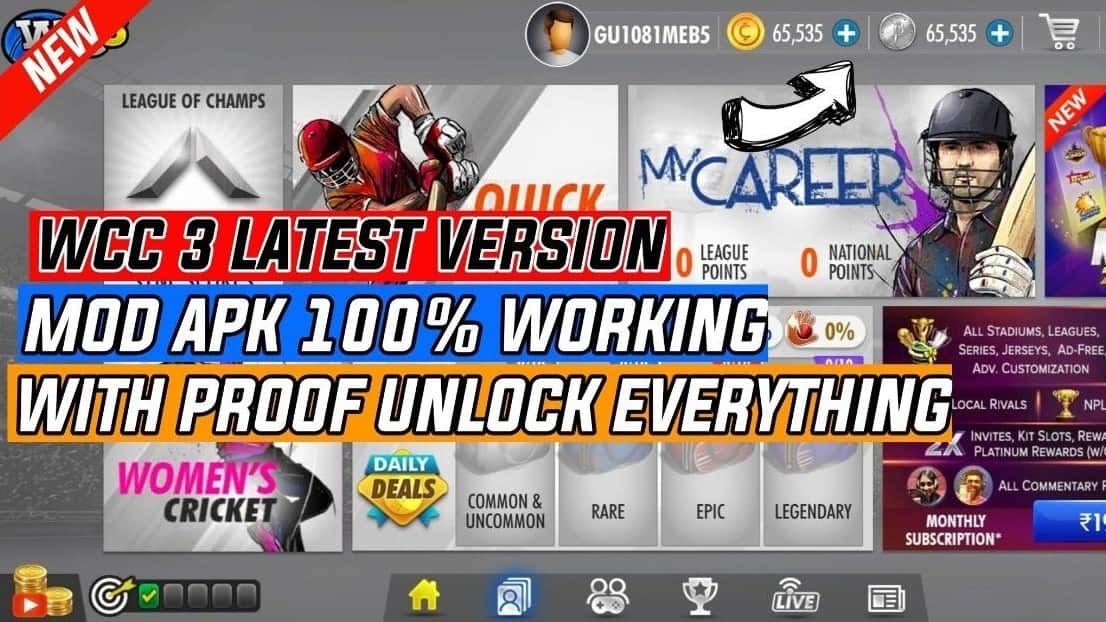 WCC3 MOD APK Features