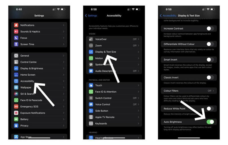 adjusting auto-brightness when iphone 13 battery drains fast