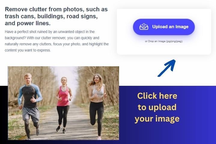 Step 2: Upload your image for people removal