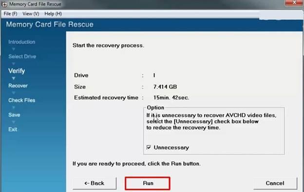 choose the run button